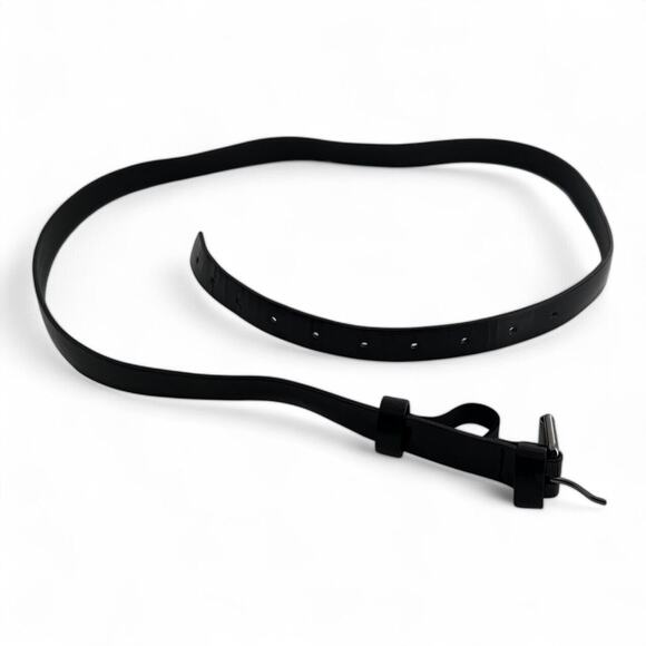 Ermanno Scervino Thin Black Patent Leather Belt Size 45 - Picture 3 of 6